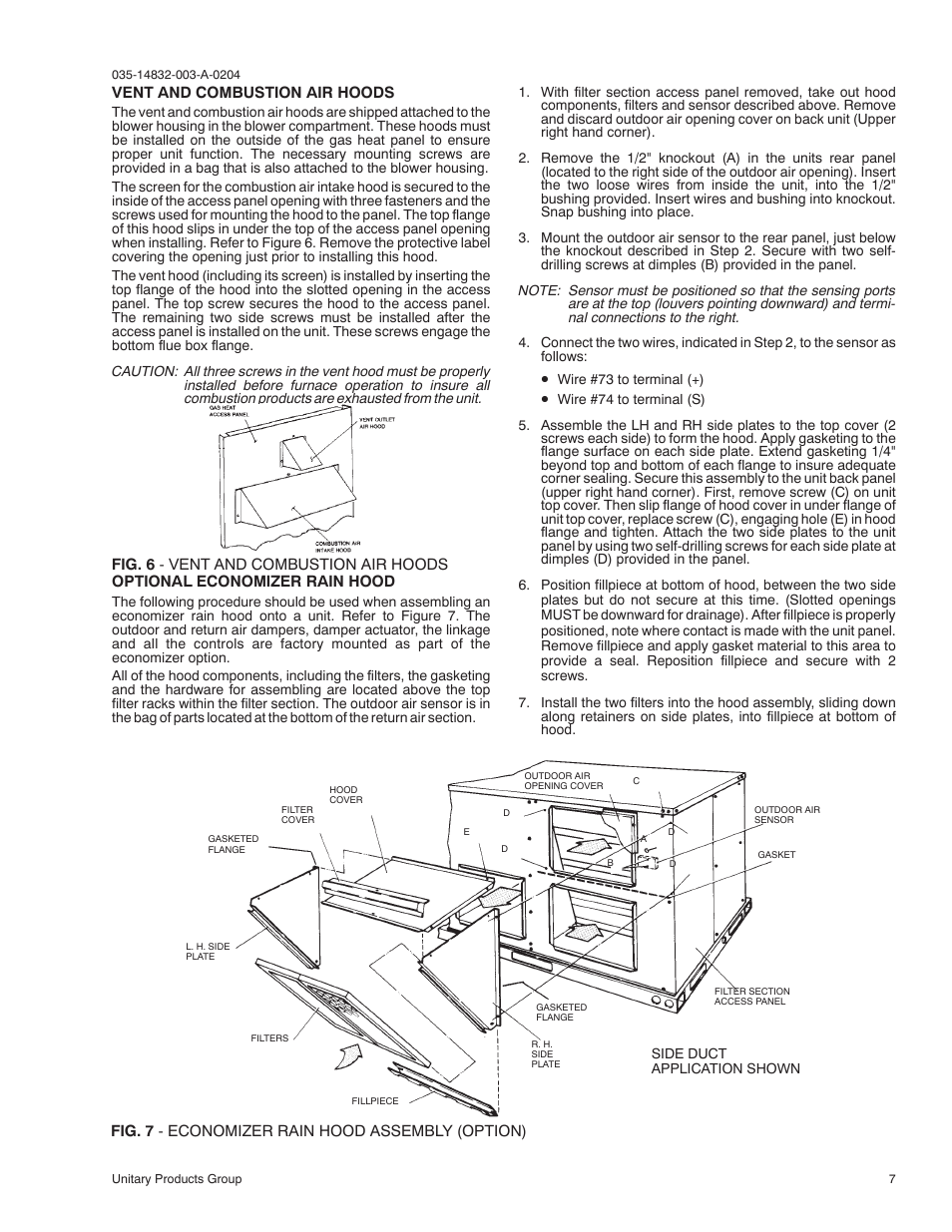 York SUNLINE PLUS D2EG 048 User Manual | Page 7 / 20