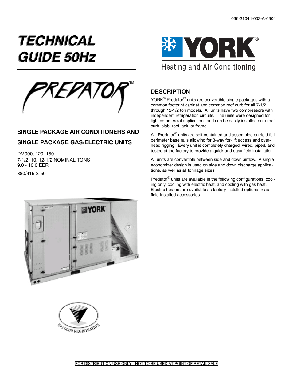 York PREDATOR DM150 User Manual | 36 pages