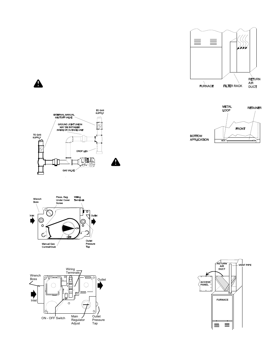 Shutdown instructions - to turn off gas to furnace, Your furnace’s filter - what it does, Frequency of checking filters | Locating/removing filters | York P3DN User Manual | Page 3 / 4