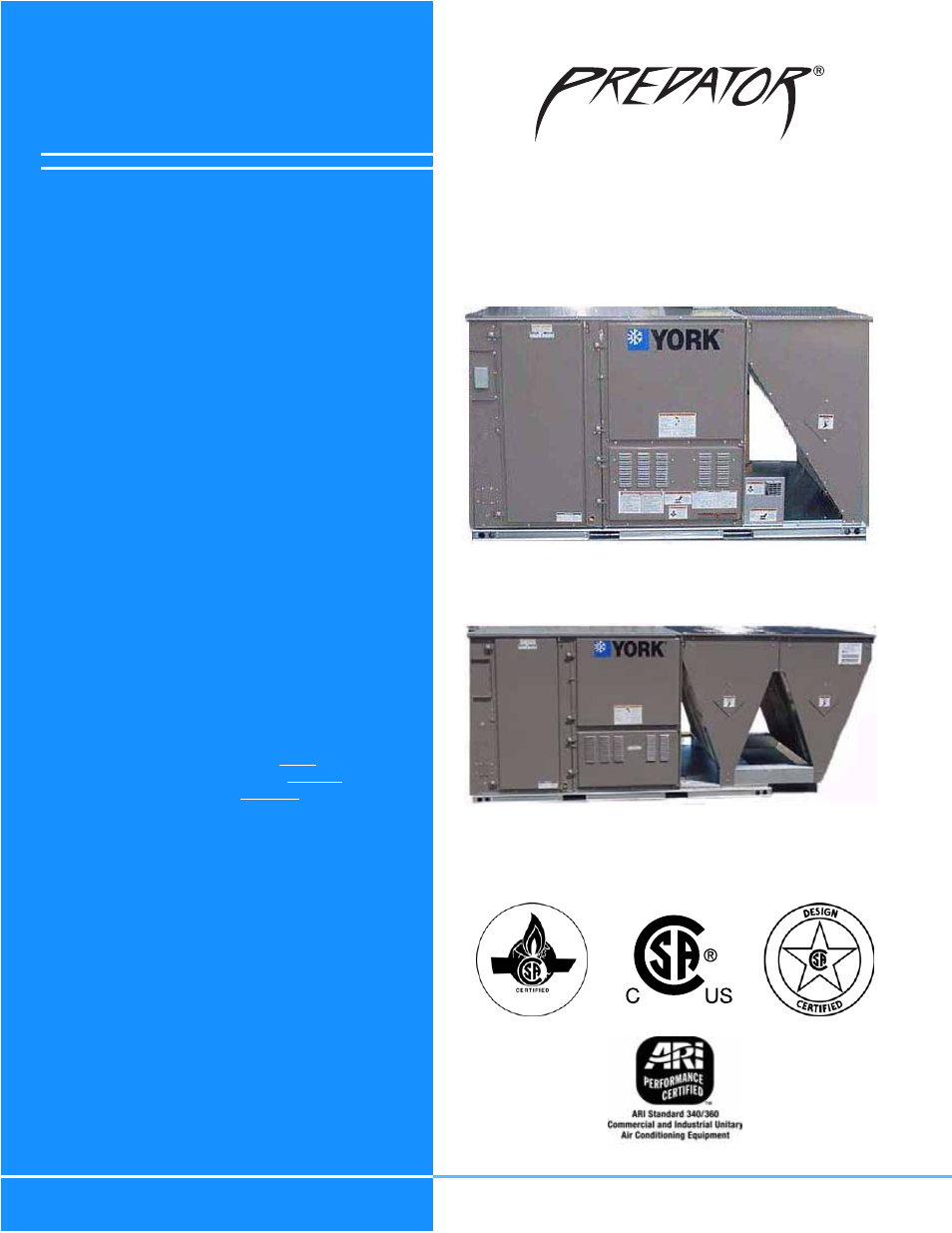 York PREDATOR DR120 User Manual | 72 pages