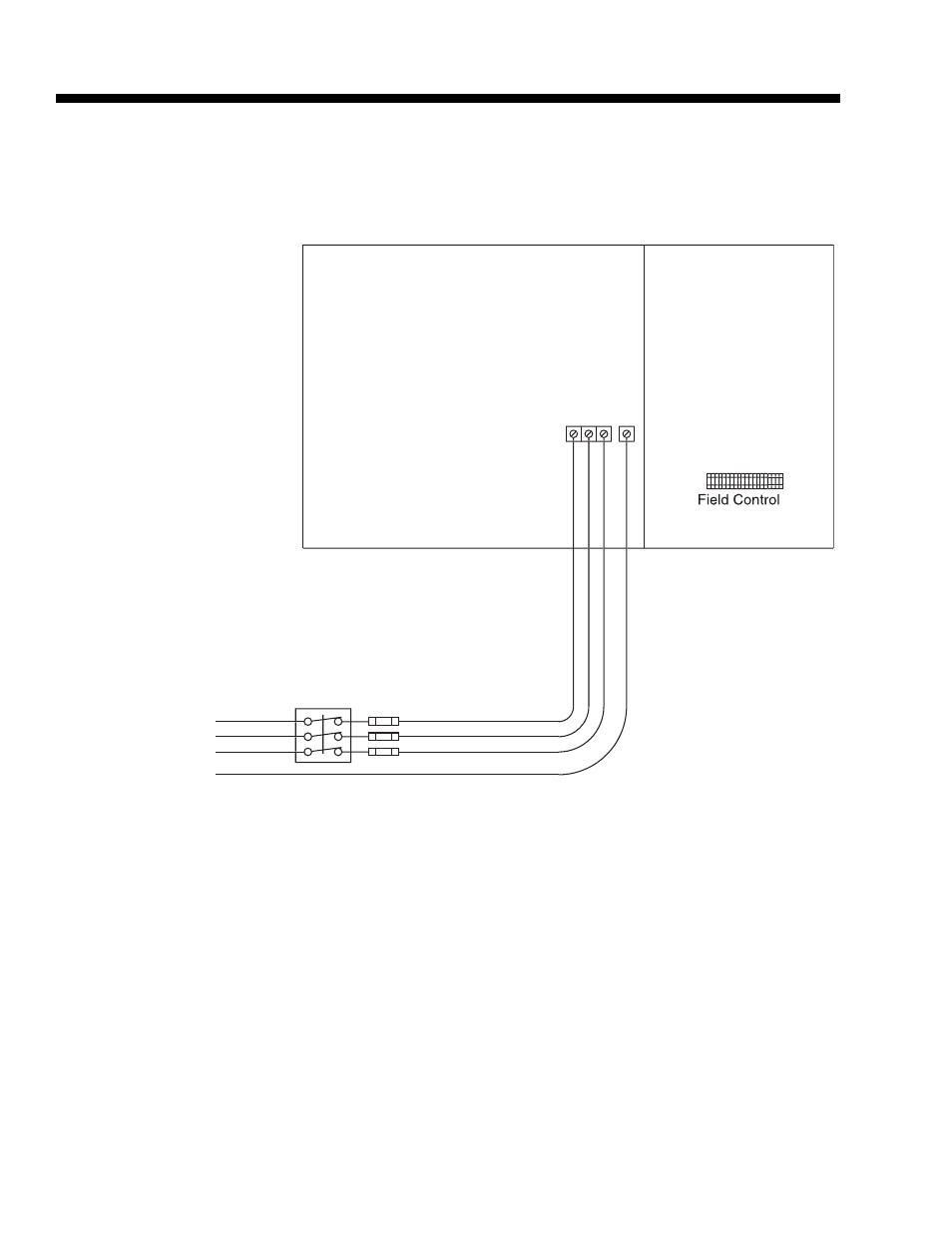 Power wiring, Fig. 1 – single-point power supply wiring, Single-point power supply wiring | Power side field power supply, Control side, Electrical / controls box | York ECO R-22 User Manual | Page 60 / 76