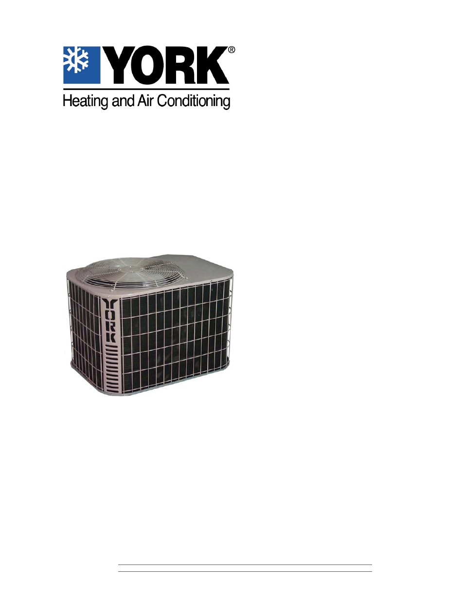 York 10 SEER 50HZ R22 User Manual | 8 pages