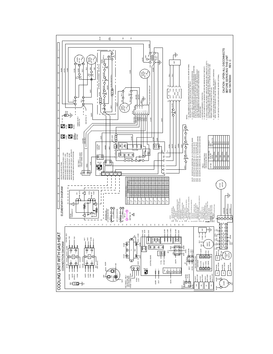 Cooling unit with gas heat, Unitary products group 25, Connection diagram elementary diagram | York CHAMPION PLUS DNP024 User Manual | Page 25 / 32