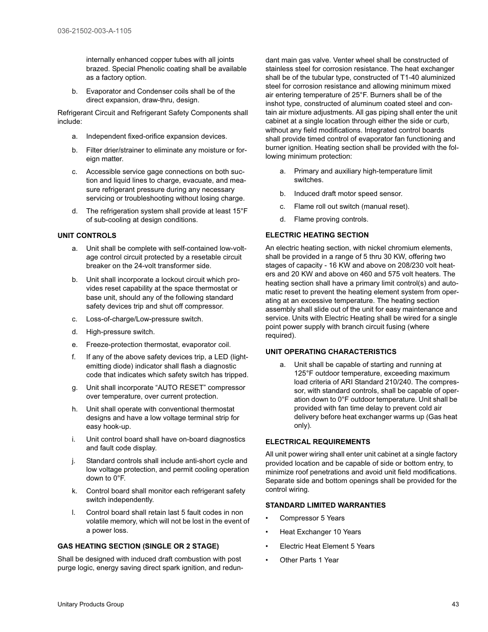 York SUNLINE 2000 DM 036 User Manual | Page 43 / 44