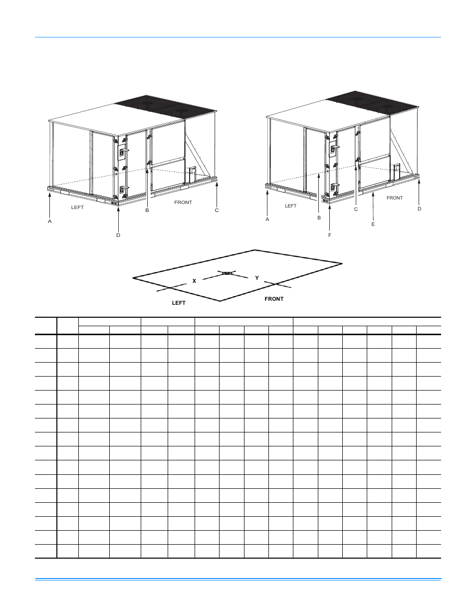 Weights and dimensions, Zh/zj037-150 unit weights, Unit 4 point load weight unit 6 point load weight | York PREDATOR R-410A User Manual | Page 122 / 135