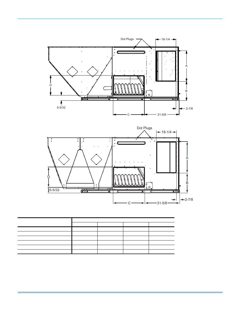 Zh150 unit side duct openings, Zj150 unit side duct openings | York PREDATOR R-410A User Manual | Page 130 / 135