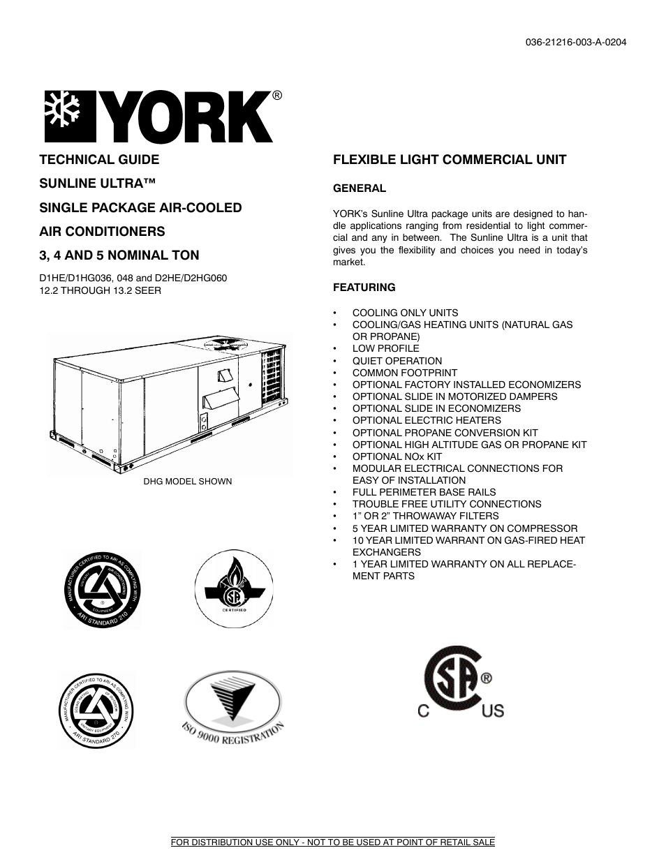York D2HE/D2HG060 User Manual | 28 pages