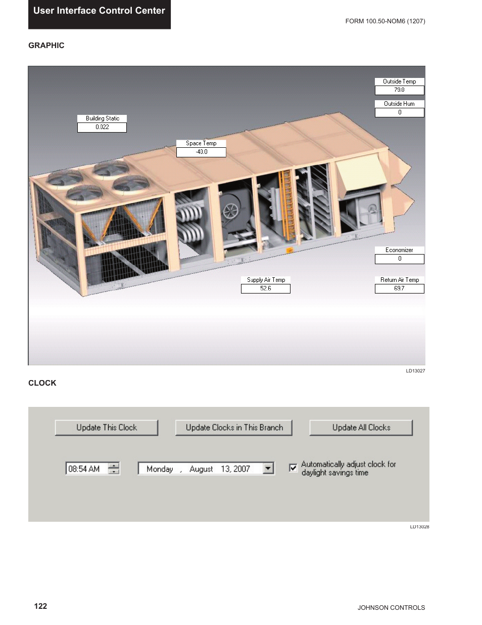 User interface control center | York ECO2 YPAL 050 User Manual | Page 122 / 168