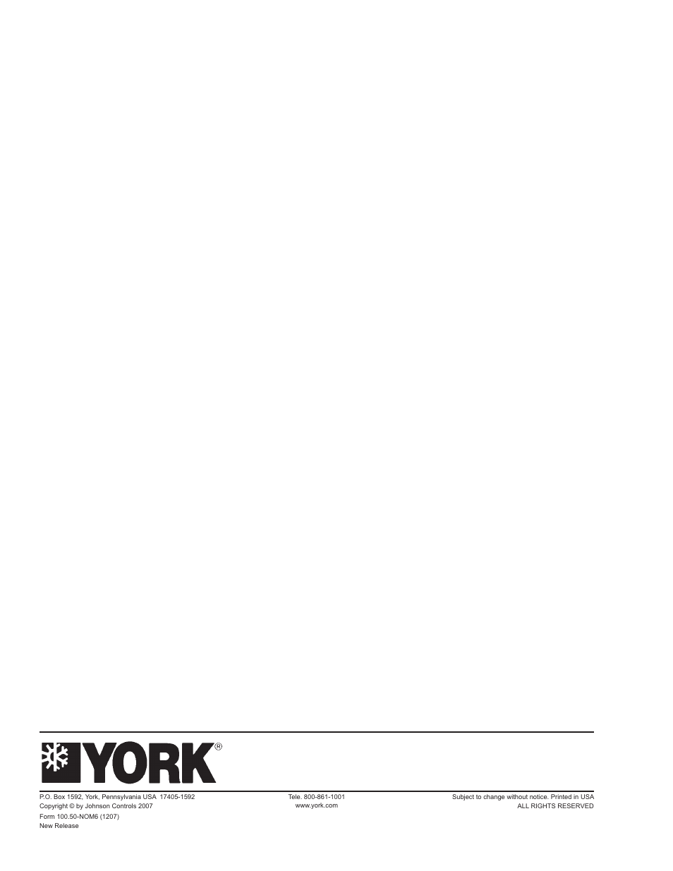 York ECO2 YPAL 050 User Manual | Page 168 / 168