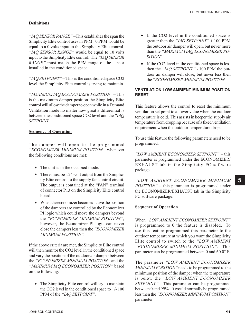 Definitions, Sequence of operation | York ECO2 YPAL 050 User Manual | Page 91 / 168