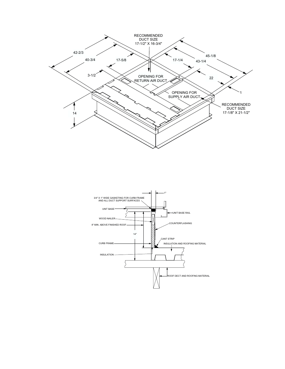 Figure 11 - roof curb dimensions | York DNH018 User Manual | Page 25 / 32