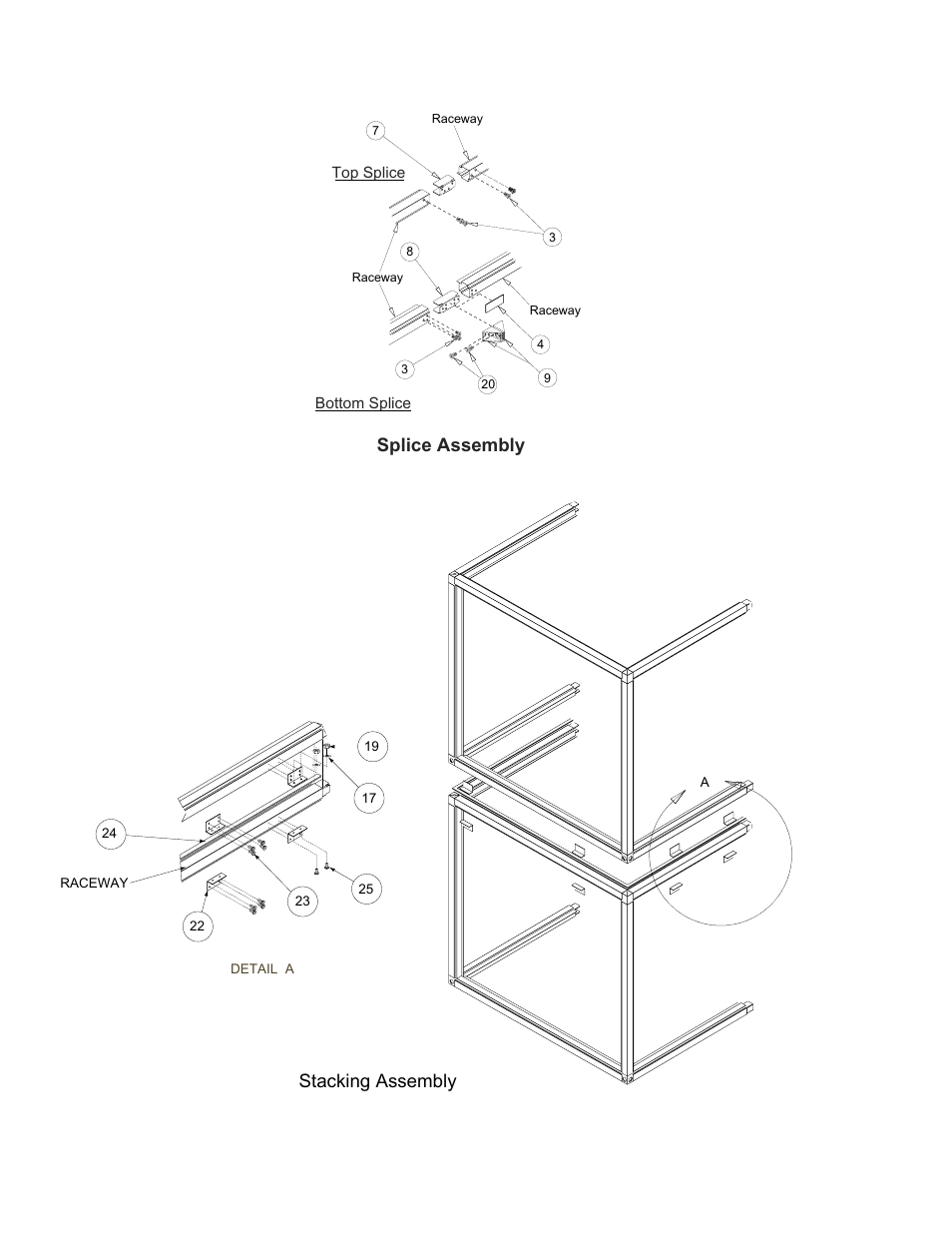 Splice assembly, Stacking assembly | York LDO9688 User Manual | Page 38 / 92