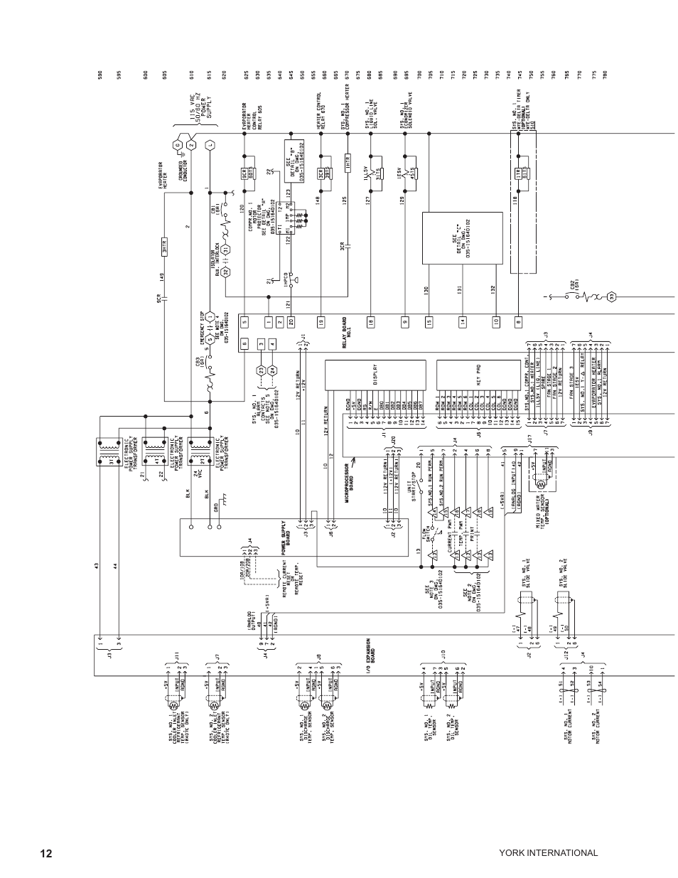 Elementary diagram | York MILLENNIUM YCAS0230 User Manual | Page 12 / 28