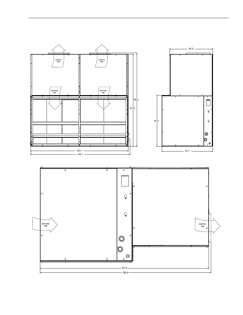 Front side horizontal configuration, Vertical configuration | York MILLENNIUM ND600 User Manual | Page 29 / 38