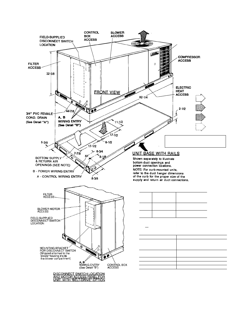 Unit dimensions, Bch - 3, 4 & 5 ton) | York SUNLINE 2000 48 User Manual | Page 15 / 24