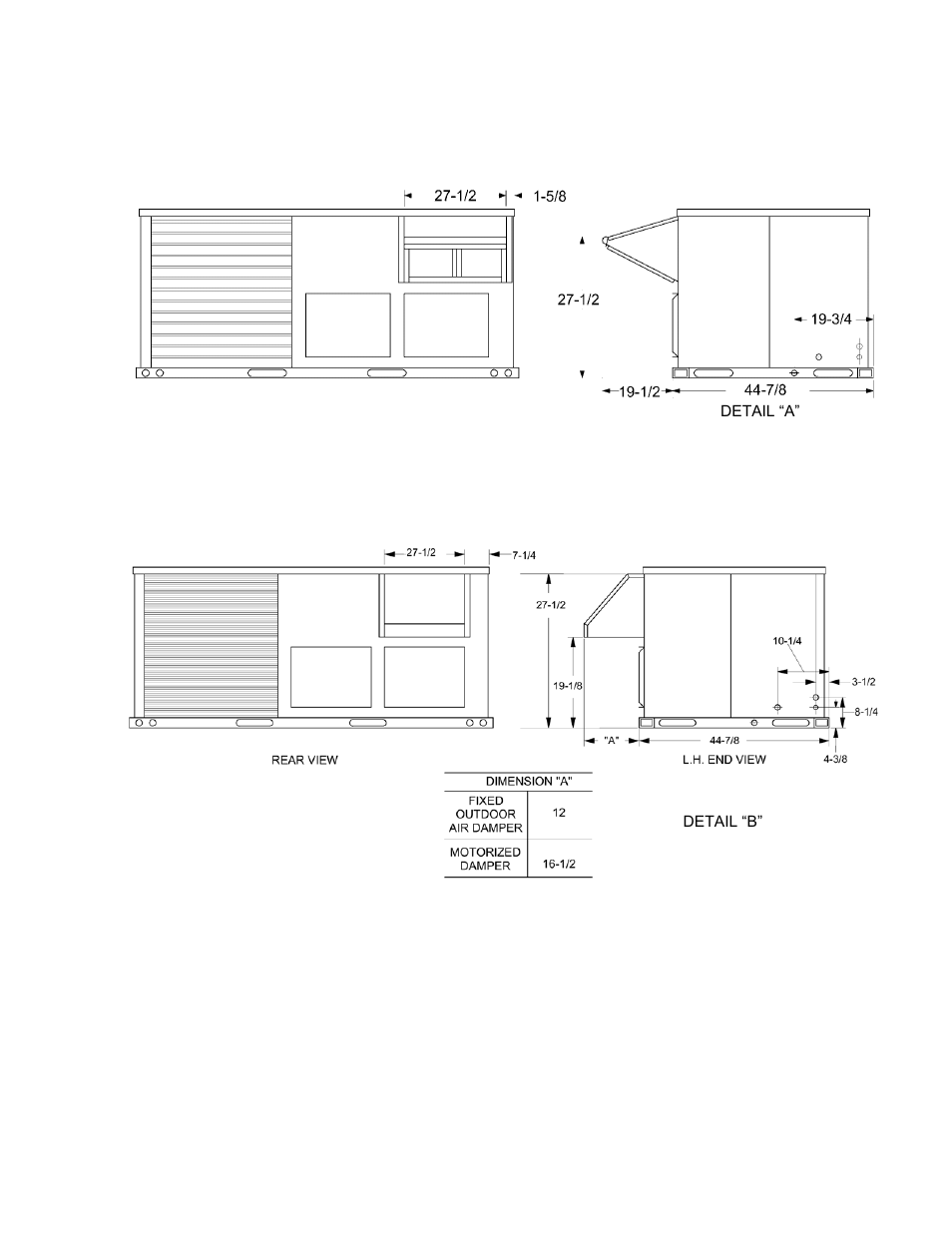 Unit with economizer rainhood | York 60 User Manual | Page 25 / 44