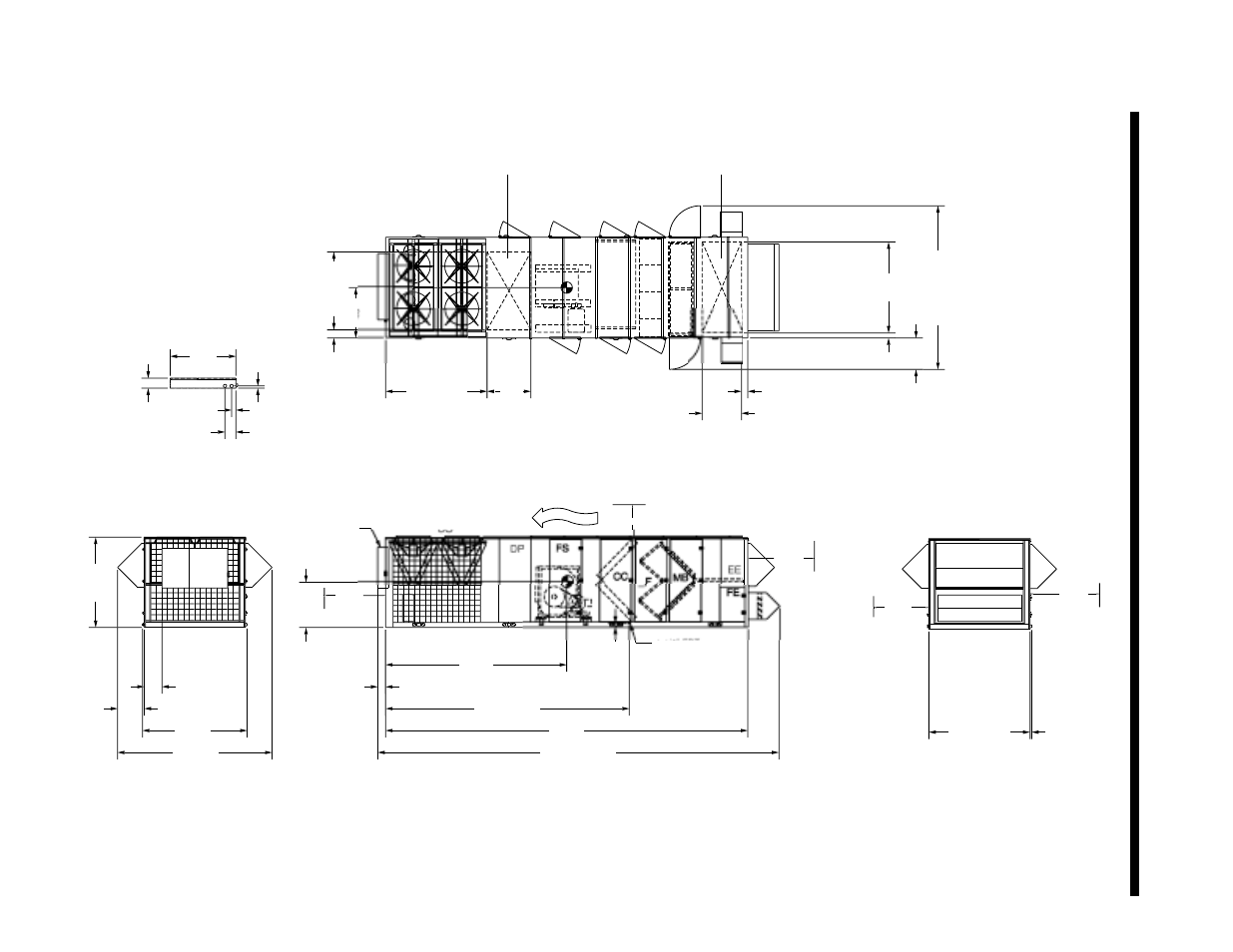 General arrangement drawing, Bottom return – bottom supply, Fig. 6 – general arrangement drawing | York ECO R-407C User Manual | Page 35 / 44