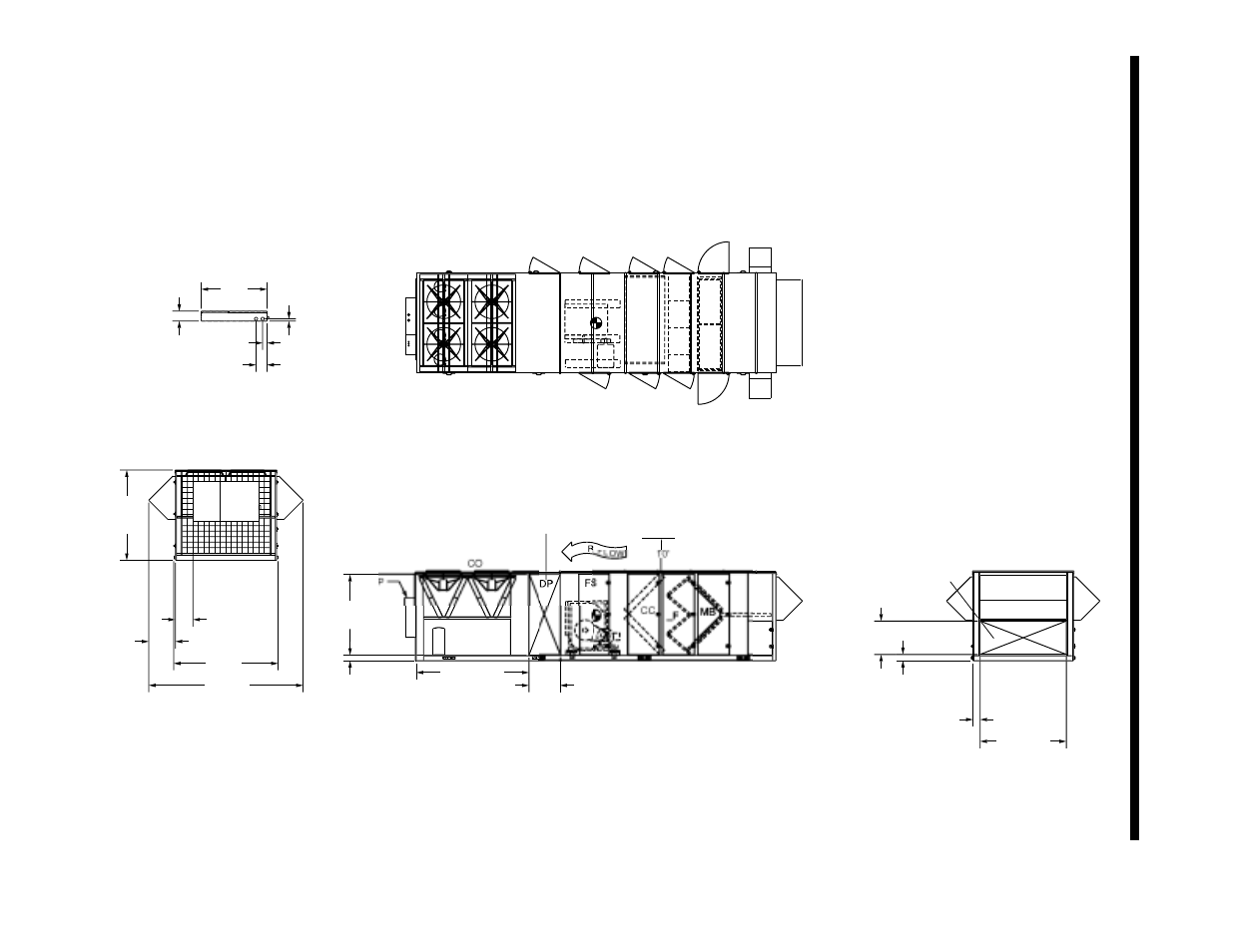 Rear return – left or right supply, Fig. 7 – general arrangement drawing, General arrangement drawing | Continued), Rear return left or right suppl y | York ECO R-407C User Manual | Page 36 / 44