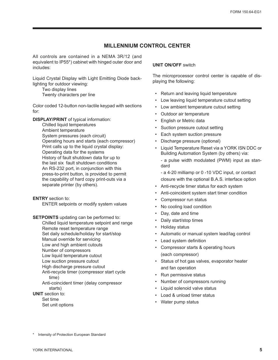 York YCAL0041 User Manual | Page 5 / 80