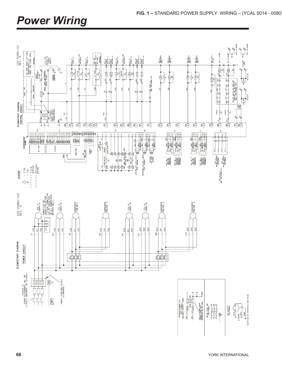 Power wiring | York YCAL0041 User Manual | Page 68 / 80