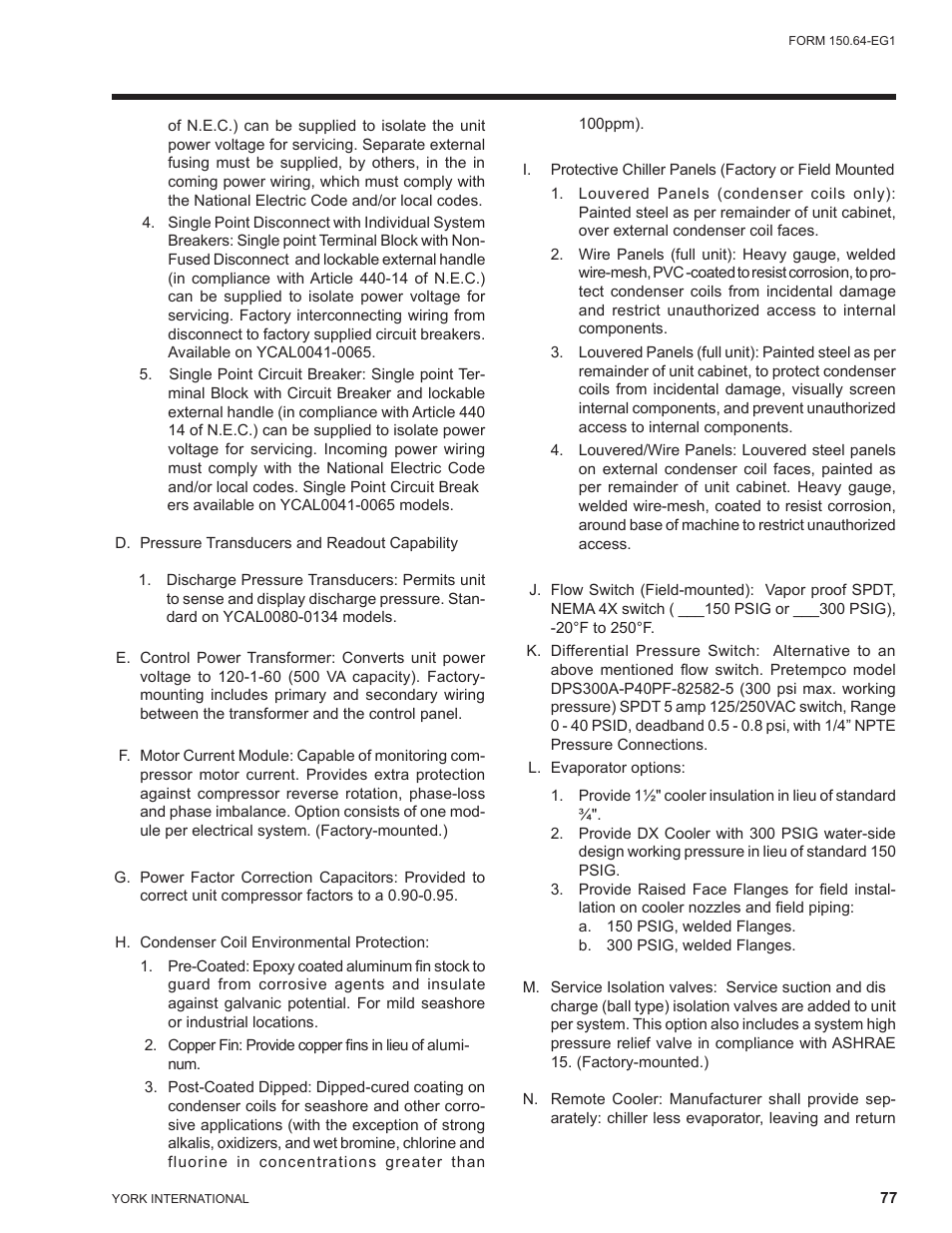 York YCAL0041 User Manual | Page 77 / 80