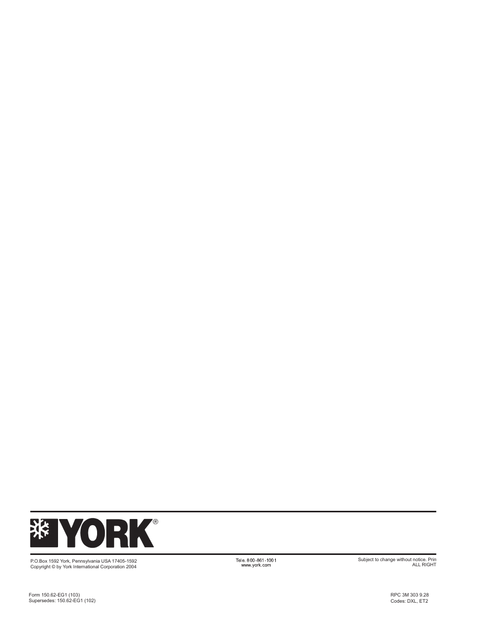 York YCAL0041 User Manual | Page 80 / 80