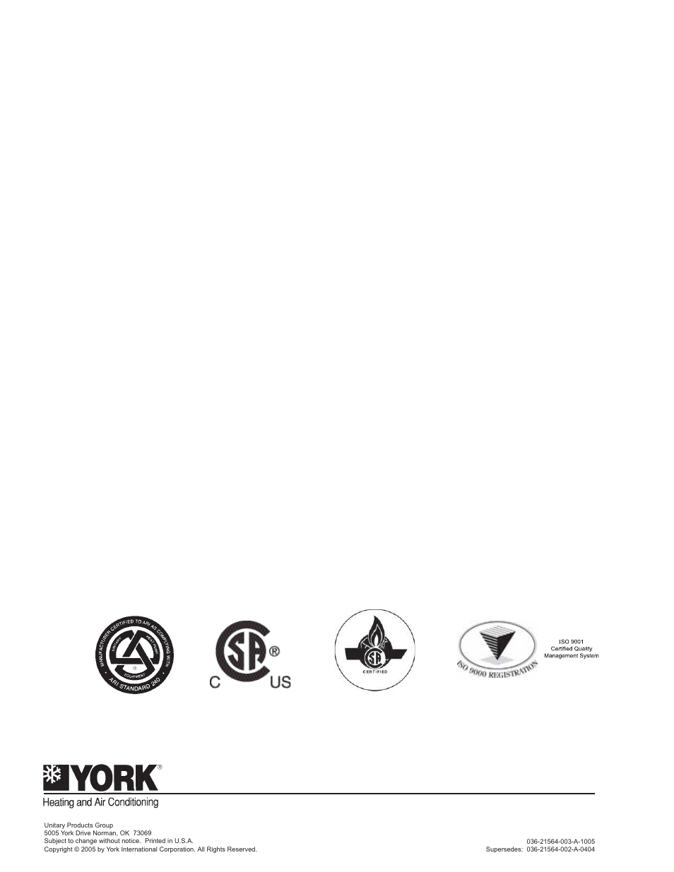 York 2000 User Manual | Page 24 / 24