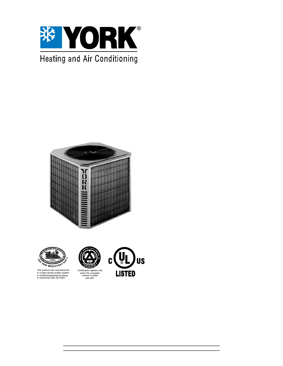 York STELLAR PLUS E*FH060 User Manual | 24 pages