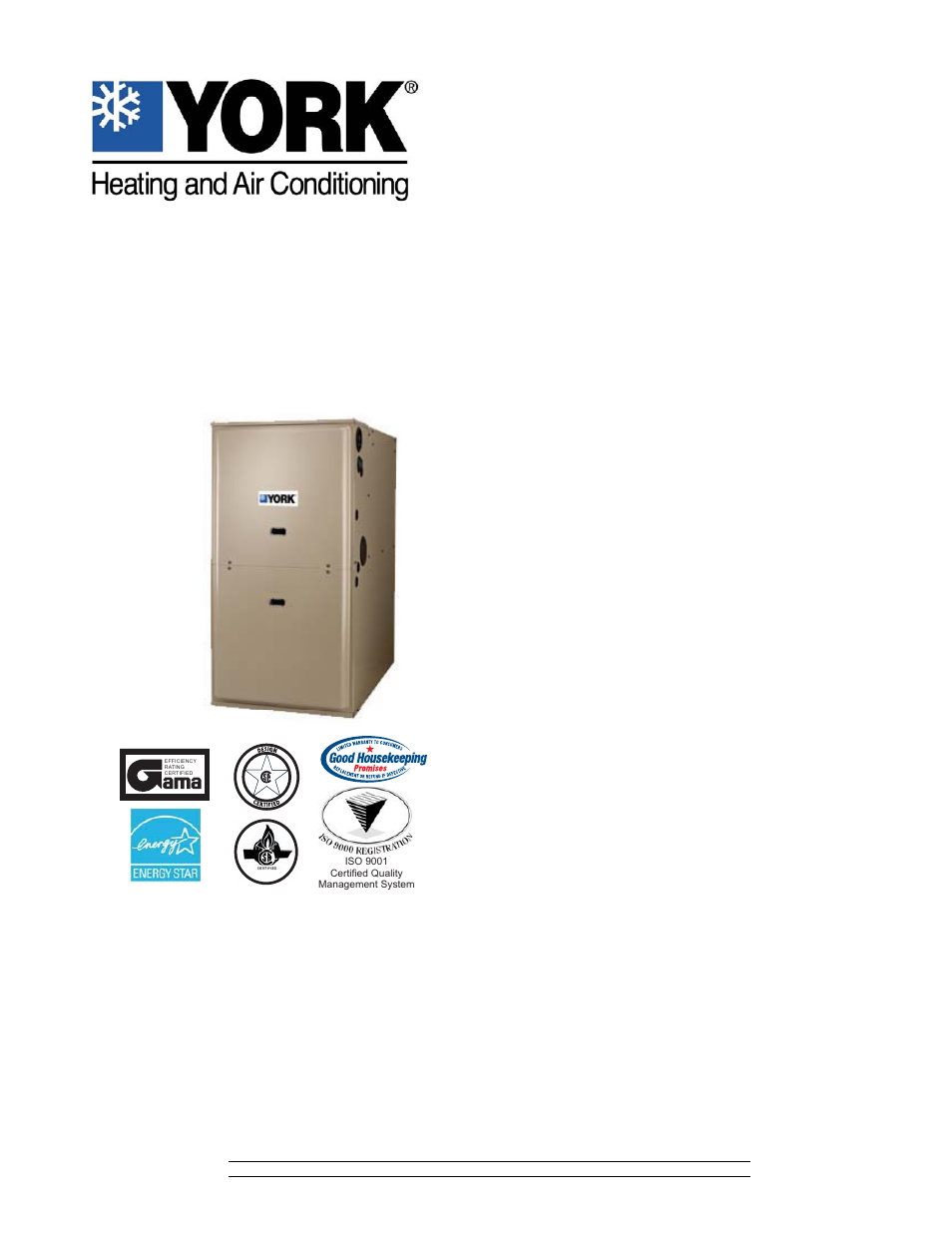 York TM9V User Manual | 4 pages