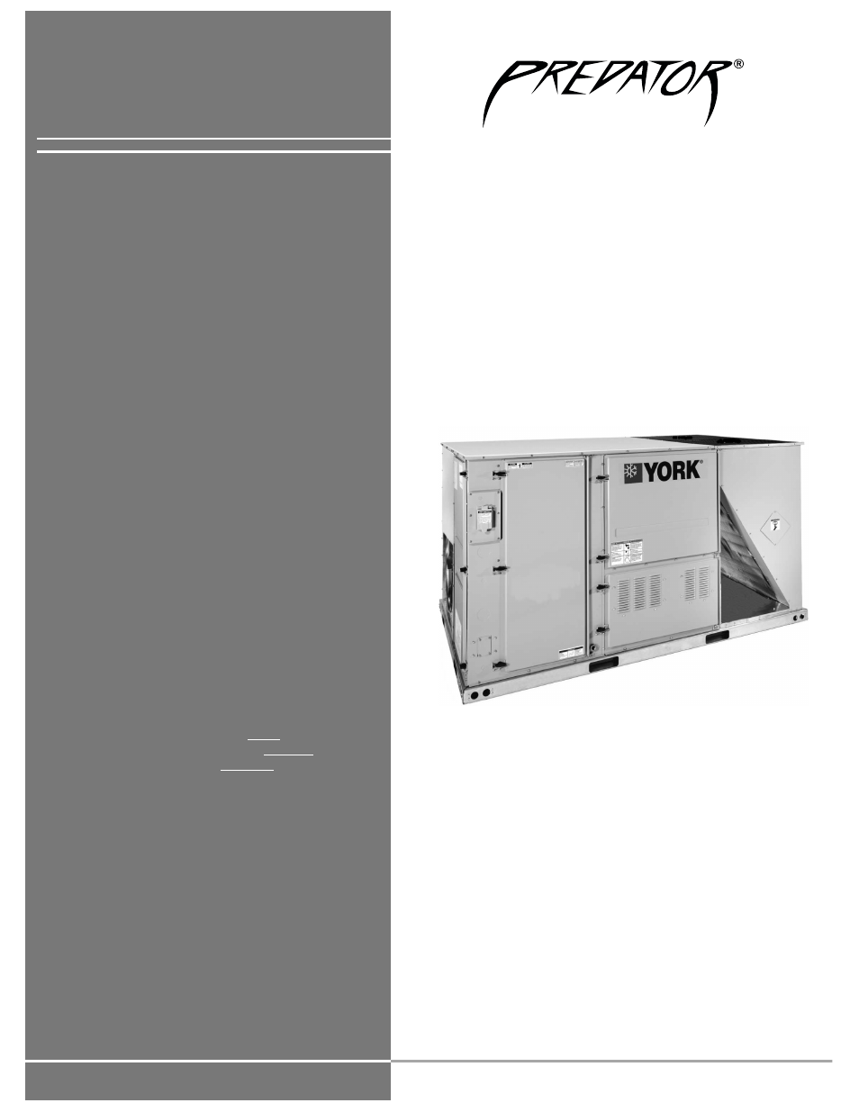 York PREDATOR 150 User Manual | 44 pages