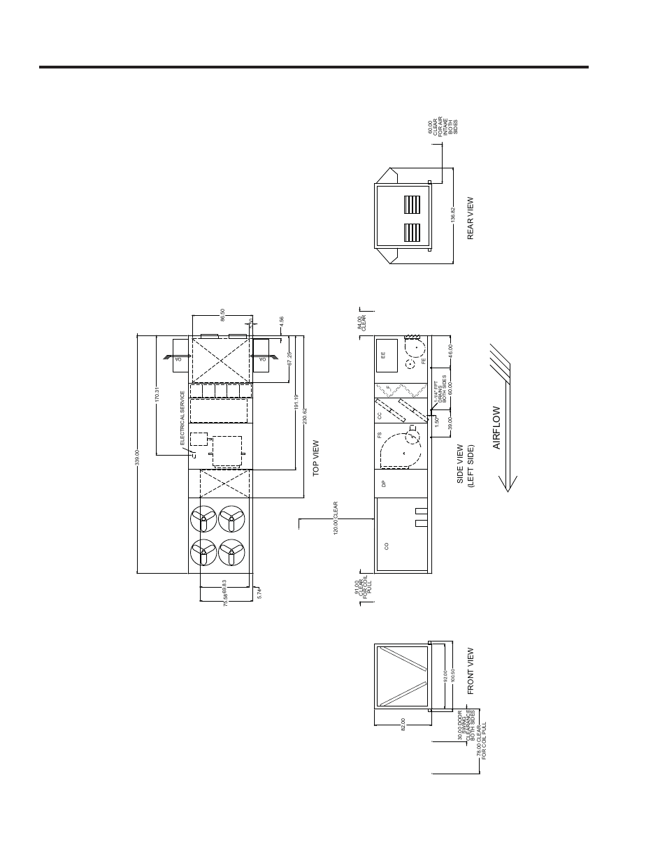General arrangement drawings, Airflow | York ECO HFC-410A User Manual | Page 32 / 44