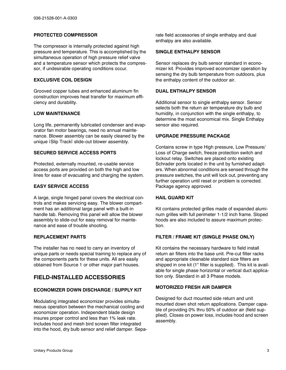 York B1HP024 THRU 048 User Manual | Page 3 / 28