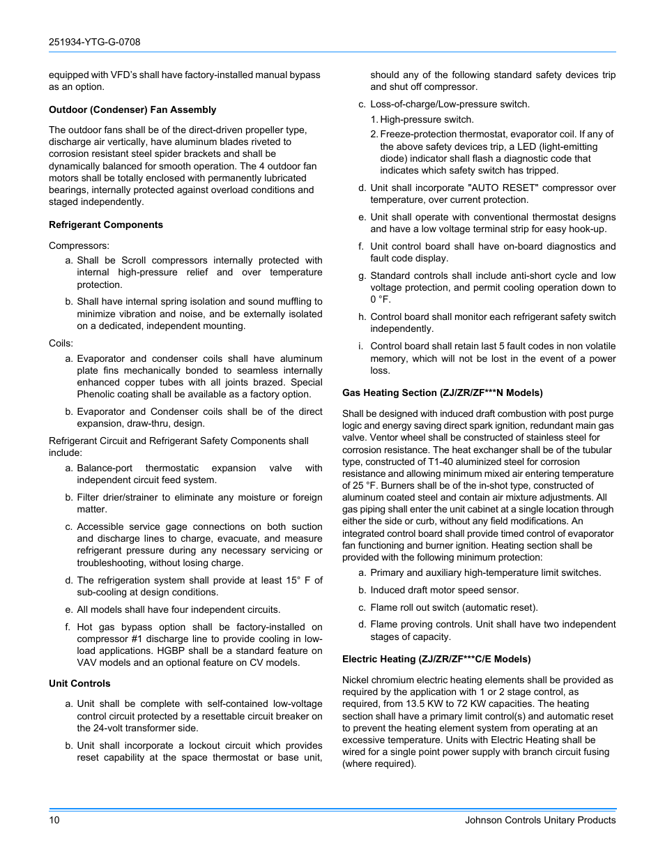 York ZJ R-410A User Manual | Page 10 / 104