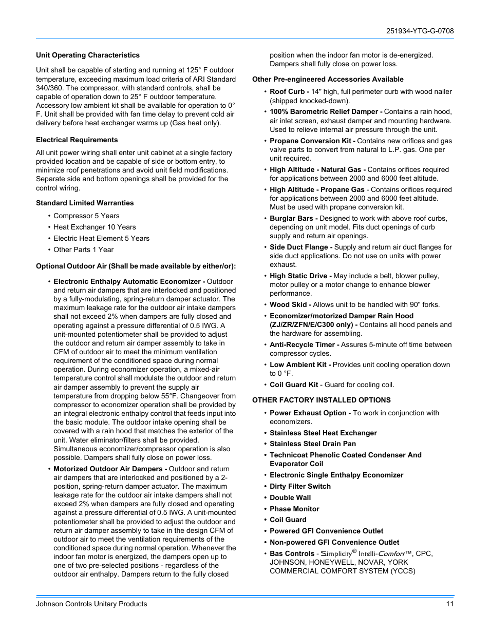 York ZJ R-410A User Manual | Page 11 / 104