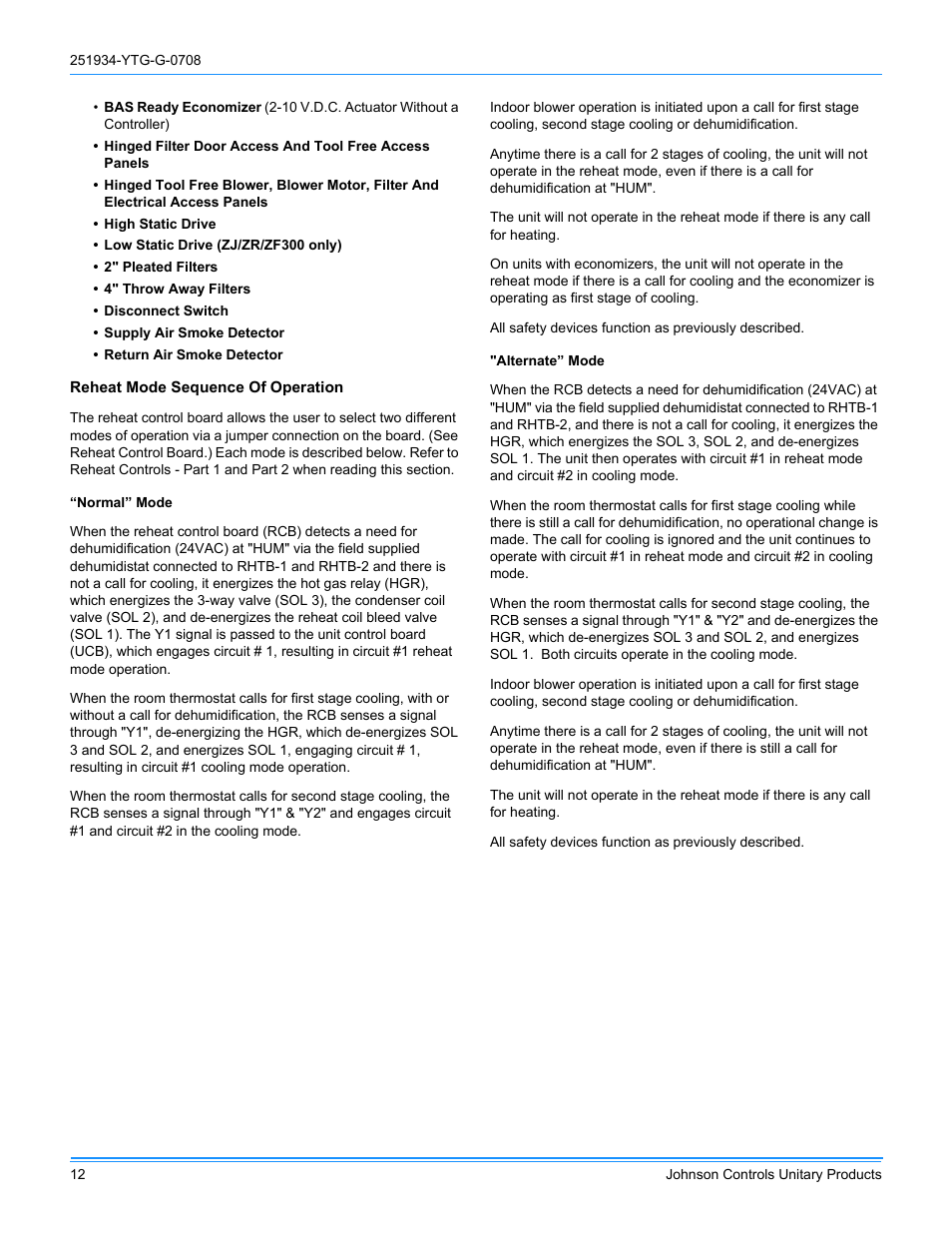 York ZJ R-410A User Manual | Page 12 / 104