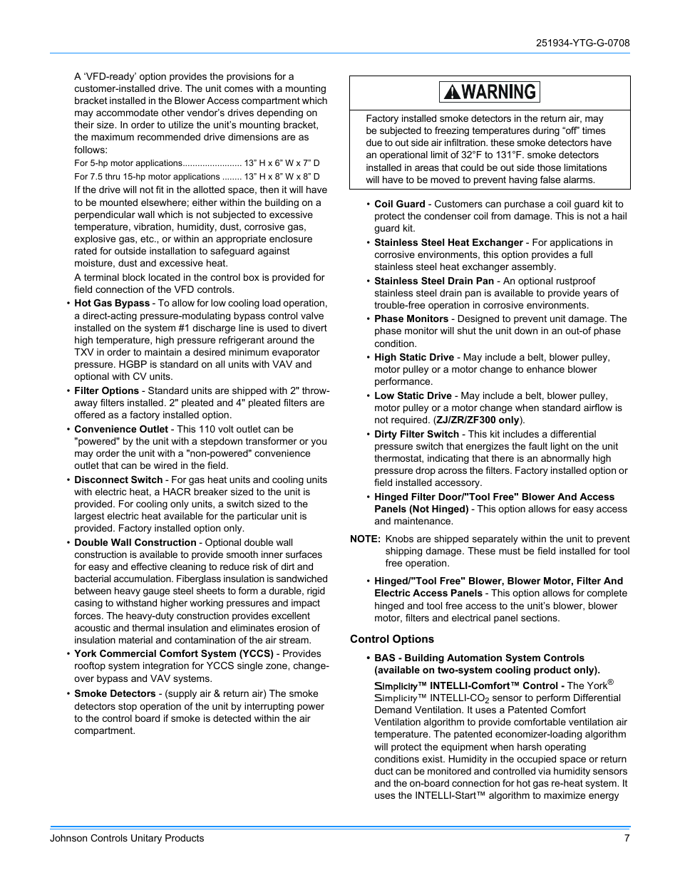 York ZJ R-410A User Manual | Page 7 / 104