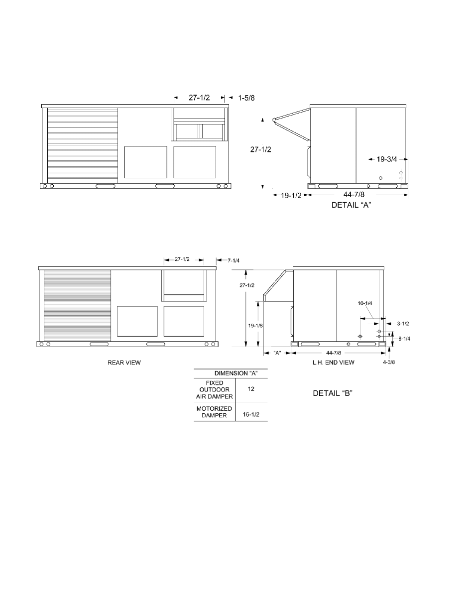 Unit with economizer rainhood | York CSA DH 036 User Manual | Page 22 / 32