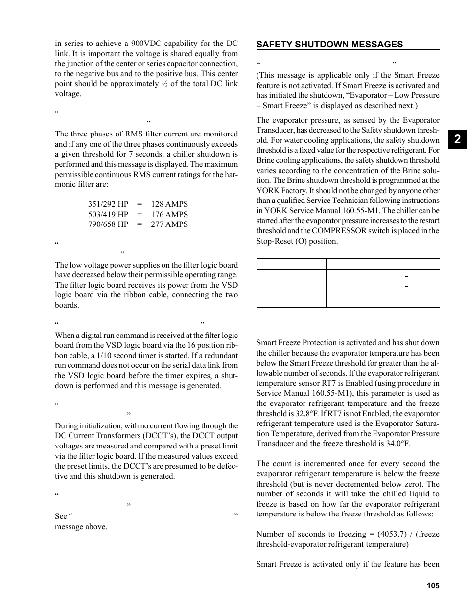 Safety shutdown messages | York R123 User Manual | Page 105 / 156