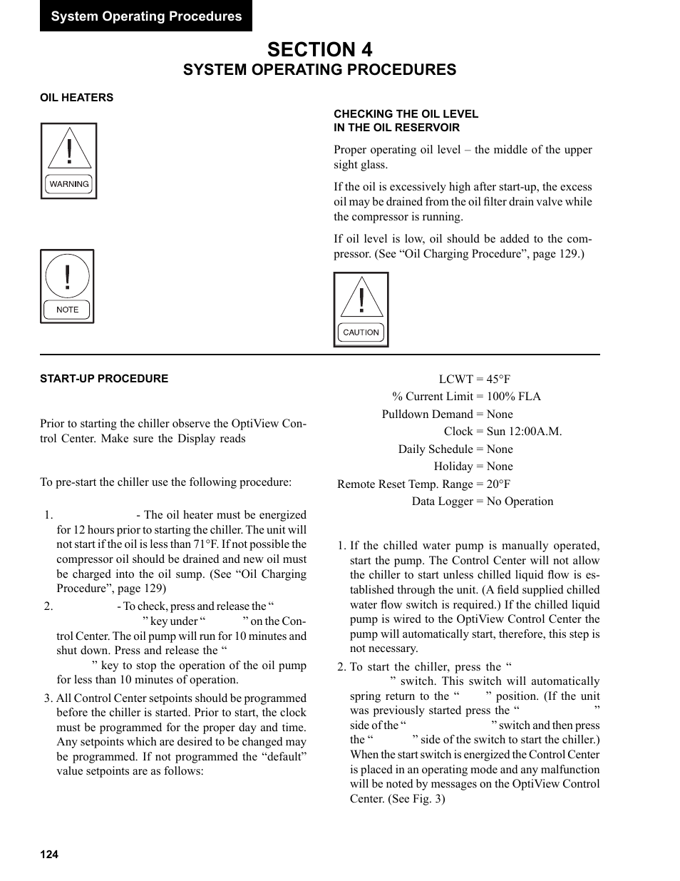 Section 4, System operating procedures | York R123 User Manual | Page 124 / 156