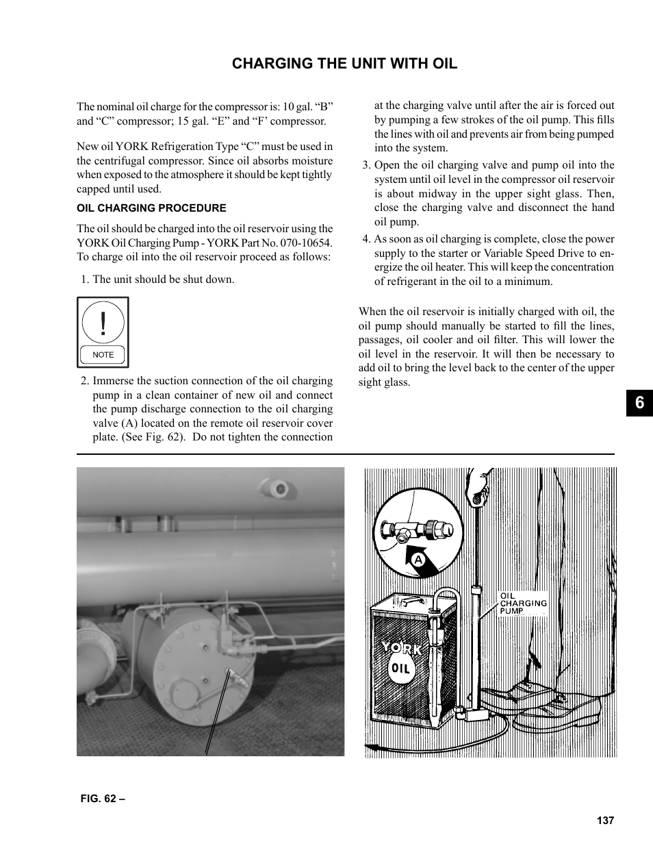 Charging the unit with oil | York R123 User Manual | Page 137 / 156