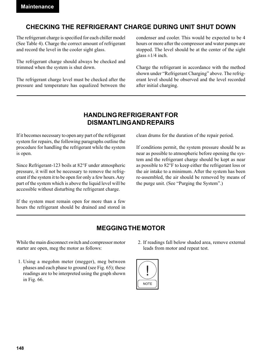 Megging the motor | York R123 User Manual | Page 148 / 156