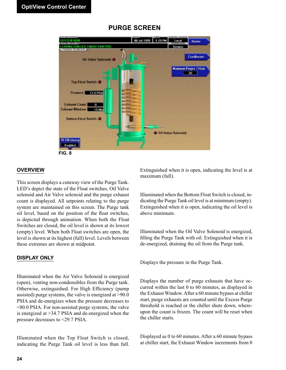 Purge screen | York R123 User Manual | Page 24 / 156