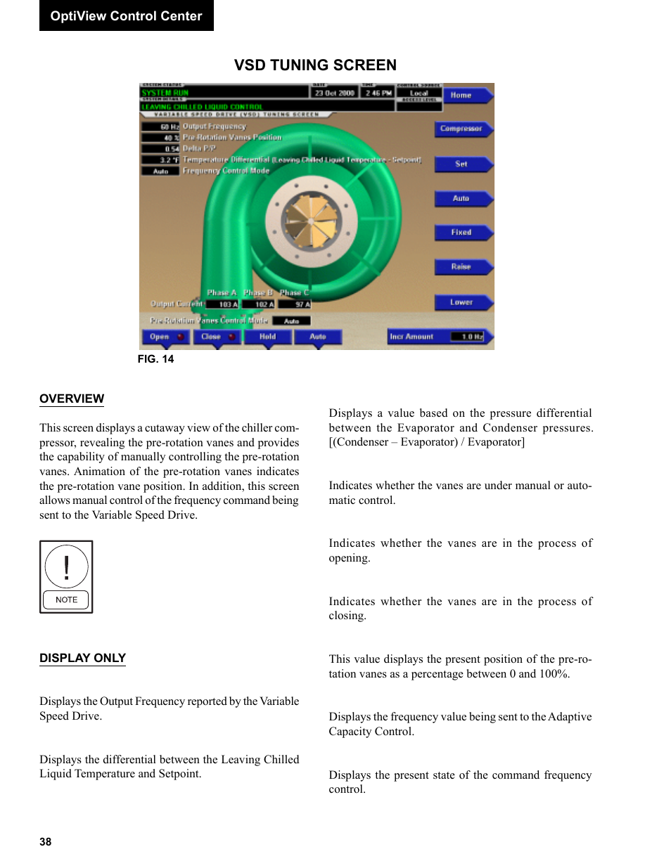 Vsd tuning screen | York R123 User Manual | Page 38 / 156