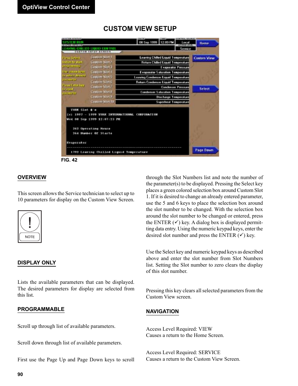 Custom view setup | York R123 User Manual | Page 90 / 156