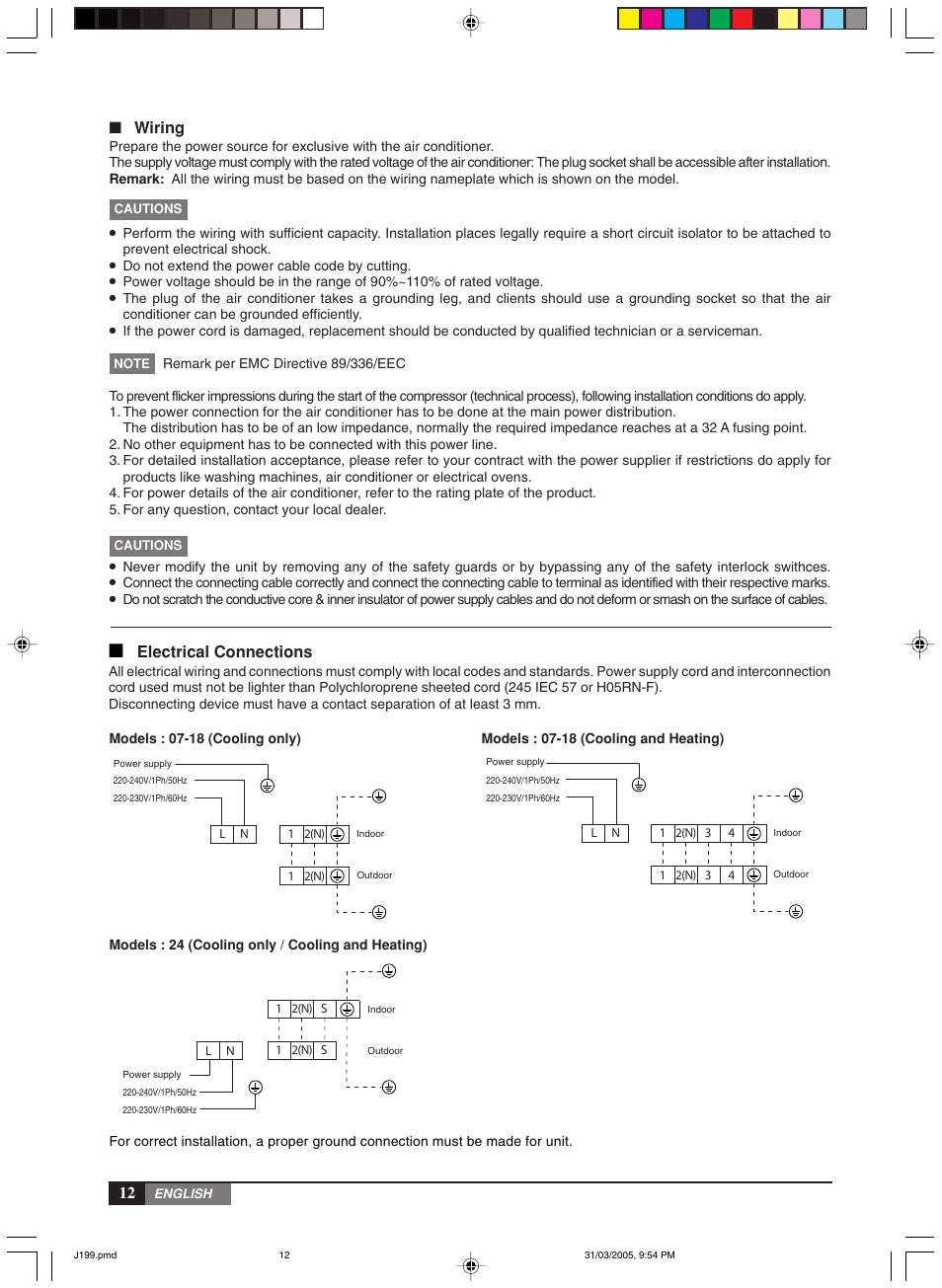 York MiniSplit High Wall MLCA-MLHA-07-24 User Manual | Page 12 / 22