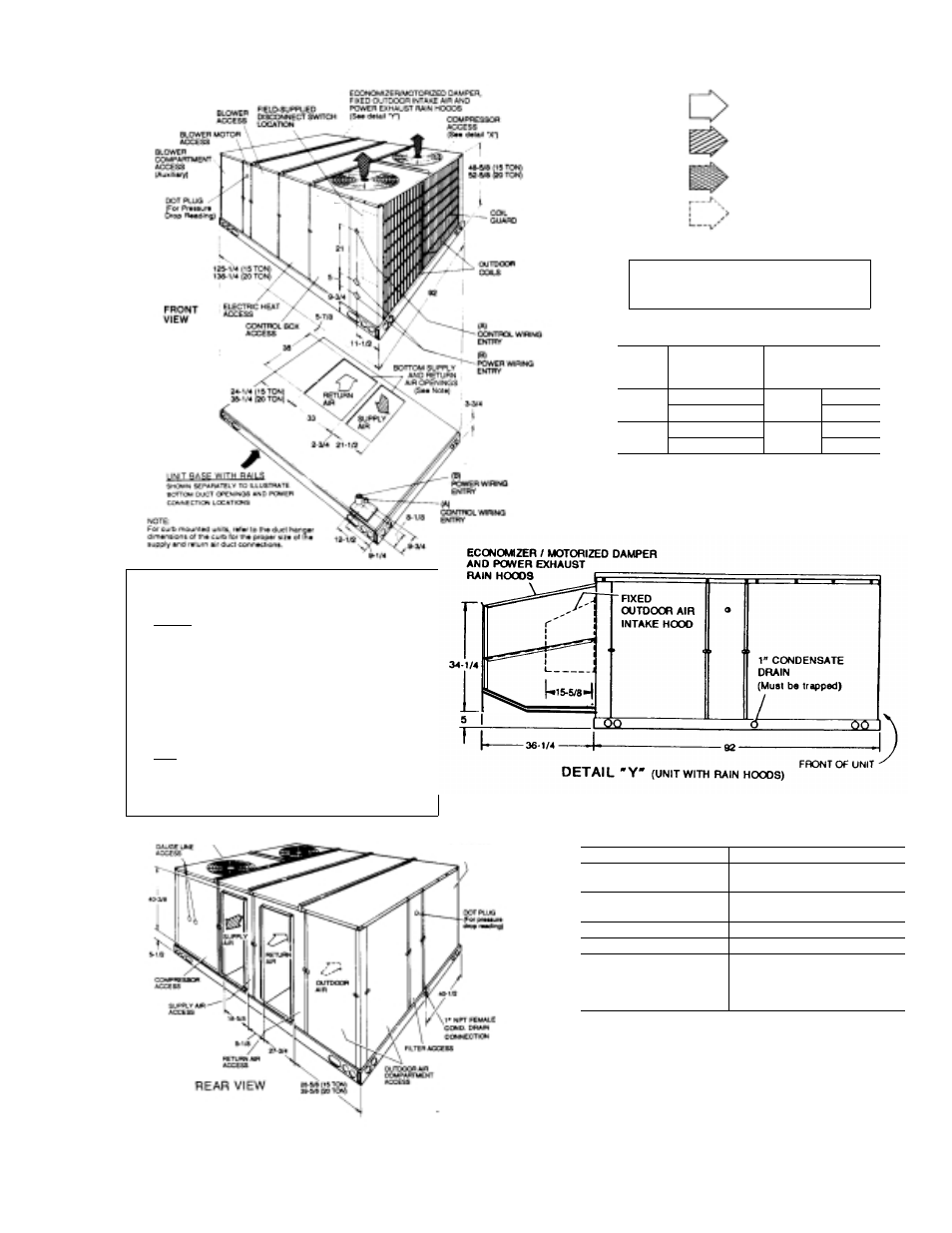 Utilities entry data clearances | York SUNLINE 2000 B1CH240 User Manual | Page 9 / 20