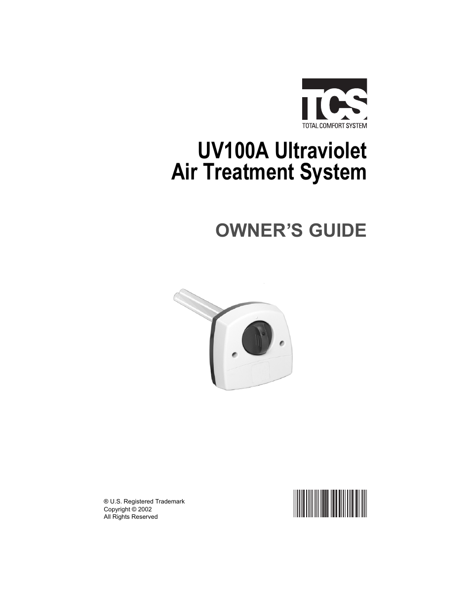 York 69-1659 UV100A User Manual | 8 pages