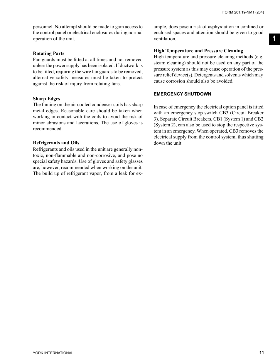 York YCAS0130 User Manual | Page 11 / 204