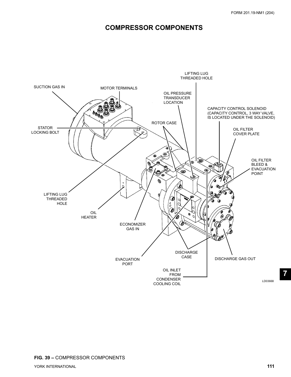 Compressor components | York YCAS0130 User Manual | Page 111 / 204