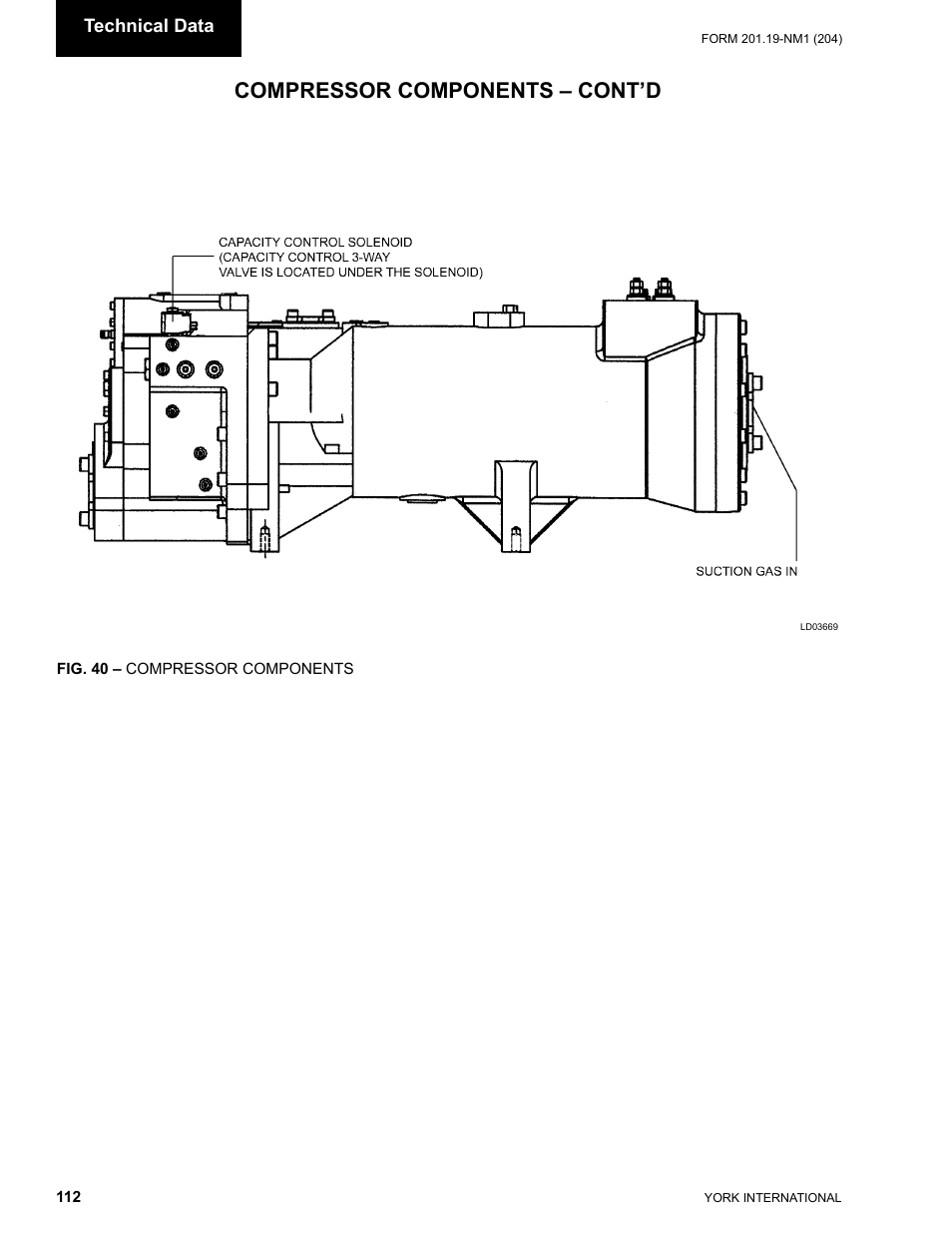 Compressor components – cont’d | York YCAS0130 User Manual | Page 112 / 204